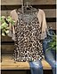 cheap Best Selling Plus Size-Women&#039;s Home Casual Daily T shirt Tee Short Sleeve Leopard V Neck Print Vintage Tops Yellow Light Brown Khaki S