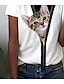 cheap Tees &amp; T Shirts-Women&#039;s T shirt Tee Cat 3D Casual Weekend 3D Cat Painting Short Sleeve T shirt Tee Round Neck Print Basic Essential White S / 3D Print