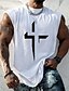 cheap Men&#039;s Graphic Tshirts-Men&#039;s Unisex Graphic Prints Cross T shirt Casual Style Classic Style Cap Sleeve T shirt Crew Neck Shirt Sports Casual Big and Tall Outdoor Street Holiday Black White Navy Blue Summer Clothing Apparel