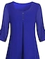 cheap Women&#039;s Blouses &amp; Shirts-Women&#039;s Shirt Tunic Shirts Blouse Tunic Wine Red Navy Blue Purple Plain Button Half Sleeve Office Casual Basic V Neck S