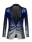 cheap Blazer&amp;Jacket-Men&#039;s Sparkle Reflective Sequin Party Blazer Regular Regular Fit Sequin Silver Black Yellow Blue Purple Fuchsia 2024