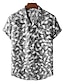 cheap Hawaiian Shirts-Men&#039;s Summer Hawaiian Shirt Shirt Print Graphic Patterned Flamingo Hawaiian Aloha Design Classic Collar Casual Holiday Print Short Sleeve Tops Designer Tropical Hawaiian Beach Black / White Green Gray