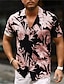 cheap Men&#039;s Printed Shirts-Men&#039;s Summer Hawaiian Shirt Shirt Print Floral Aloha Turndown Casual Daily Button-Down Print Short Sleeve Tops Designer Casual Fashion Light Yellow Black / White Pink