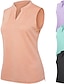 cheap Women&#039;s Golf Clothing-Women&#039;s Black Purple Light Orange Sleeveless Sun Protection Lightweight T Shirt Top Ladies Golf Attire Clothes Outfits Wear Apparel