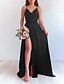 Χαμηλού Κόστους Maxi Φορέματα-Γυναικεία Σατέν Φόρεμα Φόρεμα σε γραμμή Α Μακρύ φόρεμα Μαύρο Χρυσό Ρουμπίνι Αμάνικο Μονόχρωμες Εξώπλατο Σκίσιμο Άνοιξη Καλοκαίρι Λεπτές Τιράντες καυτό Σέξι 2022 Τ M L XL XXL 3XL