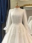 economico Abiti da sposa-Fidanzamento Vintage 1940/1950 Da cerimonia Abiti da sposa Da ballo Collo alto Manica lunga Strascico di corte Di pizzo Abiti da sposa Con A pieghe Con applique 2024