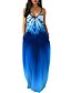 cheap Casual Dresses-Women&#039;s Swing Dress Strap Dress Maxi long Dress Blue Sleeveless Print Color Gradient Patchwork Print Spring Summer Spaghetti Strap Casual Fashion Modern 2022 S M L XL XXL