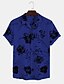 cheap Hawaiian Shirts-Men&#039;s Summer Hawaiian Shirt Shirt Floral Graphic Patterned Hawaiian Aloha Design Turndown Daily Outdoor Button-Down Short Sleeve Regular Fit Tops Designer Casual Navy Blue + Black Black Beige