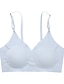 cheap Bras-Women&#039;s Wireless Bras Padded Bras Double Strap Adjustable Full Coverage V Neck Breathable Pure Color Pull-On Closure Date Casual Daily Nylon Sexy 1PC White Black / Bras &amp; Bralettes / 1 PC