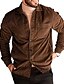 cheap Flannel Shirts-Men&#039;s Shirt Flannel Shirt Corduroy Shirt Solid Color Turndown Black Army Green Khaki Brown Long Sleeve Street Daily Button-Down Tops Fashion Casual Comfortable