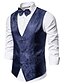 cheap Gilets-Men&#039;s Vest Warm Quick Dry Wedding Party Party / Evening Single Breasted V Neck Streetwear Casual Jacket Outerwear Floral Pocket Purple Yellow Royal Blue / Spring / Fall / Sleeveless