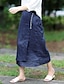 cheap Cotton Linen Skirts-Women&#039;s Skirt Midi Pencil Long Skirt Linen Skirts White Blue Brown Skirts Split Ripped Asymmetric Hem Fashion Streetwear Basic Casual Street Daily Summer M L XL