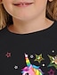 ieftine tricouri 3d fete-Copii Fete Tricou Manșon Lung Tipărire 3D Inorog Animal Crewneck Negru Copii Topuri Toamnă Primăvară Activ Modă Zilnic Zilnic Interior În aer liber Fit regulat 3-12 ani