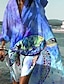 preiswerte Bedruckte Kleider-Damen blusenkleid Tier Bedruckt Taste Tasche Hemdkragen Midikleid Brautkleider schlicht Täglich Strand Langarm Sommer Frühling