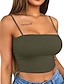 cheap Bras-Women&#039;s Wireless Bras Padded Bras Sports Bras Fixed Straps Full Coverage Scoop Neck Breathable Running Pure Color Pull-On Closure Sport Date Casual Daily Polyester Sexy 1PC Green White / 1 PC
