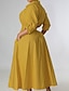 halpa design paitamekot-naisten rento mekko keinu mekko pitkä mekko maxi mekko sininen keltainen oranssi pitkähihainen puhdas väri tasku talvi syksy syksy paita kaulus talvimekko viikonloppu syksy mekko löysä istuvuus 2023
