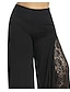 cheap Wide Leg &amp; High Waisted-Women&#039;s Plus Size Wide Leg Hole Solid Color Gauchos Pants Casual Natural Waist Full Length Fall Spring Black 5XL