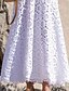 cheap Romantic Lace Dresses-Women&#039;s Party Dress Lace Dress Casual Dress Swing Dress Long Dress Maxi Dress White Half Sleeve Pure Color Lace Spring Fall Winter V Neck Stylish 3XL