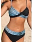 billige Bikinisæt-Dame Normal Badetøj Bikini 2 stk badedragt 2 stk Leopard Med stropper Ferie Sexet Badedragter