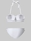 tanie Zestawy bikini-Damskie Stroje kąpielowe Bikini 2 szt Kostium kąpielowy Z marszczeniami 2-częściowa Otwórz Wróć Seksowny Równina Czyste kolory Bez ramiączek Stroje plażowe Seksowny Kostiumy kąpielowe