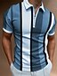 cheap Classic Polo-Men&#039;s Polo Shirt T shirt Tee Golf Shirt Fashion Casual Breathable Summer Short Sleeve Black / White Blue Brown Striped Print Turndown Casual Daily Zipper Print Clothing Clothes Fashion Casual