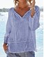 hesapli Kadın Bluzları ve Tişörtleri-Kadın&#039;s Bluz Gömlek Havuz Sarı Açık Yeşil Düz Bağcık Uzun Kollu Günlük Hafta sonu Sokak Şıklığı Günlük V Yaka Normal S