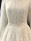 baratos Vestidos de Casamento-Noivado Vintage anos 1940/1950 Formal Vestidos de noiva De Baile Gola Alta Manga Longa Cauda Corte Renda Vestidos de noiva Com Pregas Apliques 2024