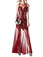 cheap Party Dresses-The Great Gatsby Dress Vintage Sparkle &amp; Shine Dress Prom Birthday Floor Length Jewel Neck Sleeveless Chiffon with Sequin 2022