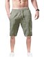 cheap Casual Shorts-Men&#039;s Shorts Beach Shorts Drawstring Front Pocket Plain Soft Outdoor Knee Length Casual Going out Cotton Blend Shorts Casual / Sporty Slim Green White Micro-elastic