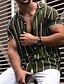 cheap Men&#039;s Casual Shirts-Men&#039;s Shirt Summer Short Sleeve Striped Turndown Street Casual Button-Down Clothing Clothes Casual Fashion Classic Army Green Gray Navy Blue