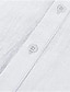 billige Linskjorte i bomull-Herre linskjorte Sommerskjorte Strandskjorte Svart Hvit Kakifarget Kortermet عادي Opprett krage Daglig Hawaiisk Klær Lapper