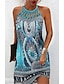 cheap Mini Dresses-Women&#039;s Casual Dress Mini Dress Blue Sleeveless Print Print Spring Summer Halter Casual 2023 S M L XL XXL 3XL