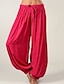 cheap Wide Leg &amp; High Waisted-Women&#039;s Wide Leg Normal Polyester Plain Black Pink Fashion Mid Waist Full Length Christmas Casual Summer Spring &amp;  Fall