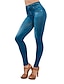 cheap Basic Women&#039;s Bottoms-Women&#039;s Casual / Sporty Athleisure Skinny Tights Leggings Print Ankle-Length Pants Casual Weekend Stretchy Solid Color Denim Faux Denim Tummy Control Butt Lift High Waist Skinny Black Blue Grey S M L