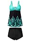cheap Tankinis-Women&#039;s Swimwear Swim Dress 2 Piece Plus Size Swimsuit Open Back Printing for Big Busts Fruit Navy Blue Blue Green Rose Red Padded V Wire Bathing Suits Sports Vacation Casual