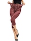 levne Legíny-dámské ležérní / sportovní legíny na sport capri šortky potisk kalhoty do lýtek ležérní víkendová elastická grafika vzorované bříško zvedání zadku vysoký pas hubená červená 3xl
