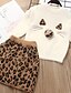 ieftine Seturi-2 Pieces Kids Girls&#039; Skirt Set Clothing Set Outfit Leopard Sleeveless Crewneck Cotton Set Outdoor Cute Sweet Spring Summer 2-6 Years Beige