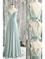 cheap Bridesmaid Dresses-A-Line Bridesmaid Dress V Neck / Spaghetti Strap Sleeveless Sexy Floor Length Chiffon / Lace with Appliques 2023