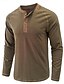 cheap Men&#039;s Casual T-shirts-Men&#039;s T shirt Tee Solid Color Henley Casual Daily Long Sleeve Tops Basic Essential Casual Classic Green Black Burgundy