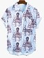 cheap Men&#039;s 3D Shirts-Men&#039;s Animal Tropical Octopus Shirt Summer Hawaiian Shirt Aloha Shirt Short Sleeve Shirt Turndown Fashion Designer Casual Street Daily Holiday Black Blue Beige 3D Print S M L