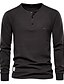 cheap Men&#039;s Pullover Sweater-Men&#039;s Henley Shirt Pullover Sweatshirt Denim Blue Green khaki Orange Brown Long Sleeve Clothing Apparel Cotton Essential Waffle / Winter / Sweater