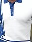 abordables polo classique-Homme POLO T Shirt golf Rayé Col rabattu Bleu / Blanc Print Plein Air du quotidien Manche Courte Bouton bas Vêtement Tenue Mode Casual Confortable