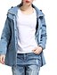 cheap Denim Jackets-Women&#039;s Denim Jacket Regular Full Zip Stylish Pocket Coat Blue Casual Street Fall Single Breasted Hoodie Regular Fit M L XL XXL 3XL 4XL