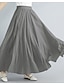 cheap Cotton Linen Skirts-Women&#039;s Swing Long Skirt Maxi Skirts Pleated Solid Colored Casual Daily Spring &amp;  Fall Cotton Cotton And Linen Elegant Summer Black White Yellow Red