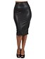 cheap Midi Skirts-Women&#039;s Skirt Pencil Bodycon Work Skirts Midi PU Leather Black Wine Brown Green Skirts Summer Without Lining Streetwear Office / Career Casual Daily S M L