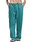 cheap Linen Pants-Men&#039;s Straight Linen Pants Chinos Drawstring Streetwear Casual Micro-elastic Breathable Sports Solid Colored Solid Color Mid Waist Azure Green White S M L