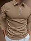 cheap Long Sleeve Polo-Men&#039;s Collar Polo Shirt Zip Polo Golf Shirt Sportswear Casual Long Sleeve Wine Dark Green Khaki Red Navy Blue Gray Solid Color Striped Hot Stamping Turndown Going out Gym Patchwork Zipper Clothing