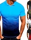baratos Roupas de golfe masculinas-Homens Amarelo Verde Tropa Azul Manga Curta Proteção Solar Respirável Leve Camiseta Blusas Fino Cor gradiente Roupas de golfe, roupas, roupas, roupas