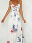 cheap Casual Dresses-Women&#039;s Swing Dress Maxi long Dress White Sleeveless Floral Backless Cold Shoulder Print Spring Summer Spaghetti Strap Casual 2022 S M L XL XXL