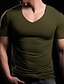 abordables T-shirts décontractés pour hommes-Homme T shirt Tee Plein Col V Plein Air Vacances Manche Courte Vêtement Tenue Mode Design Casual Confortable